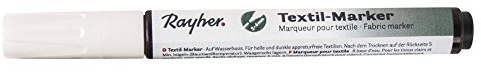 Rayher Hobby Rayher Textil-Marker deckend, weiß, Stoffmalstift, Textilstift, Rundspitze 2–4 mm, Ventil-/Pumpsystem, 35000102
