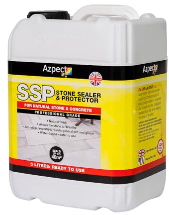 EASYSeal - SSP Stone Sealer & Protector. StoneSealer Outdoor & Indoor. Strong & Environmentally Friendly 5L Water-Based Stone Driveway & Paving Sealer.