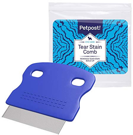 Petpost | Kamm für das Entfernen von Tränenflecken - Extra-Feiner Kamm für eine sanfte und effektive Reinigung von Krusten, Schleim und Schmutz auf Ihrem Haustier - Ideal für Hunde und Katzen
