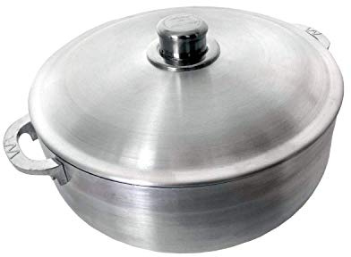 Cajun 4.63-Quart Aluminum Dutch Oven Pot with Lid - Oven-Safe Round Caldero - Nickel-Free Stew Pot