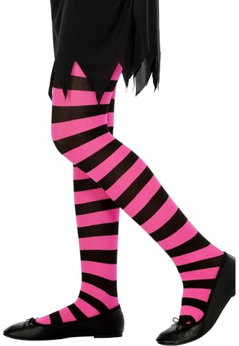SMIFFYS Calze a righe nere e fucsia, età 6-12 Halloween
