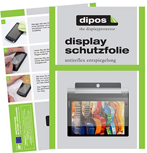 dipos 2x Displayschutzfolie matt für Lenovo Yoga Tablet 3 (10 Zoll) | Antireflex, entspiegelnd, passt perfekt, Ultra-Dünn, kratzfest, blasenfrei, Fingerprint-kompatibel, selbstklebend
