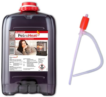 Petroleum Kanister 20l geruchsarm für Petroleumofen, Heizofen, Heizgeräte | Heizer, Lampen, Öllampe, Kamin, Dochtbrenner für Camping Outdoor Werkstatt inkl. Handpumpe