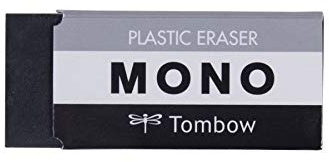 Tombow 57329 MONO Black Eraser, Medium. Cleanly Removes Marks Without Damaging Paper