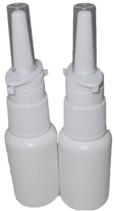 Snoot! 2-Pack 30ml (1 oz) Nasal Spray Bottle Mist Sprayer - Empty Refillable White Plastic Spray Bottles - Reusable Sprayer Nasal Cleanser & other Medications