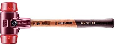 Simplex 3006.050 - Martello in plastica con corpo in ghisa malleabile e manico in legno di alta qualità, diametro = 50 mm