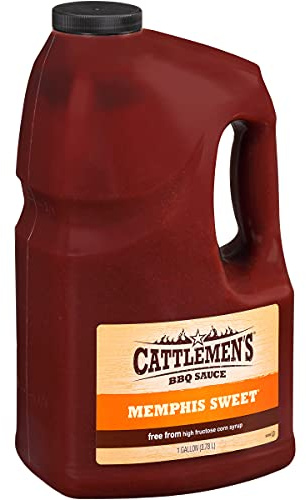 Cattlemen's Memphis Sweet BBQ Sauce, 1 gal - One Gallon of Sweet Memphis Barbeque Sauce, Best on Wings, Ribs, Burgers and More