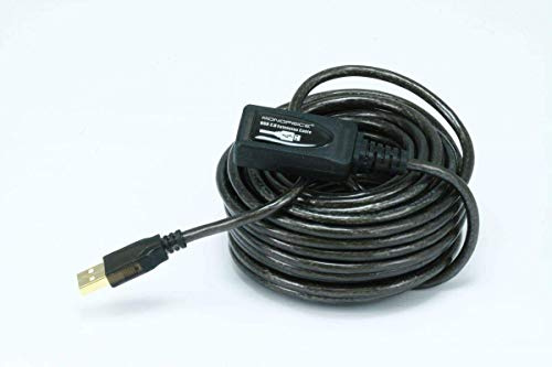 Monoprice USB-A to USB-A Female 2.0 Extension Cable - 9.75M (32ft) - Black, Active, 28/24AWG, Repeater, Kinect & PS3 Move Compatible