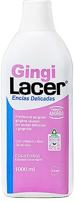 Lacer GINGI - Colutorio 1000 ml, Enjuague Bucal, Uso Diario, Boca Sana y Protegida, Previene la Caries y la Placa Dental, Limpia en Profundidad, Idónea para Pacientes Diabéticos