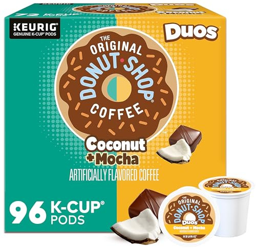 The Original Donut Shop Duos Coconut + Mocha Keurig Single-Serve K-Cup Pods, Medium Roast Coffee, 96 Count