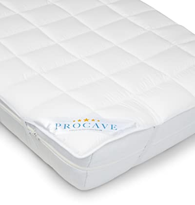 PROCAVE® Matratzenschoner 100x200 cm Topper | Matratzenauflage mit 4 Eckgummis | Atmungsaktive Matratzentopper & Matratzenauflage | Anti Milben Matratzenbezug | Mattress Topper Made in Germany
