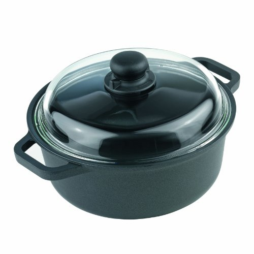 Kuhn Rikon Cook Star Non-Stick Casserole Pan with Glass Lid, 24 cm, 4.0 L, Black