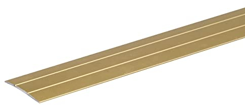 Alberts 484484 Übergangsprofil | selbstklebend, mit zwei Rillen | Aluminium, goldfarbig eloxiert | 900 x 37,8 mm
