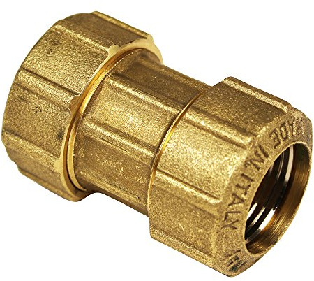 Messing Schraubfitting für PE-Rohr Kupplung 32mm, schwere Ausführung mit DVGW Prüfzeichen
