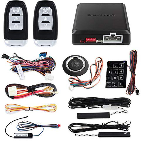 EASYGUARD EC002 RFID PKE Car Alarm System Passive Keyless Entry remote Engine Start Push Button Start Touch Password Keypad
