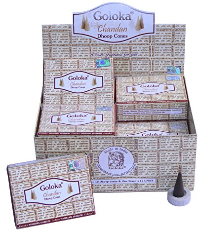 120 conos de incienso Dhoop Goloka Chandan aroma fragancia ambientador