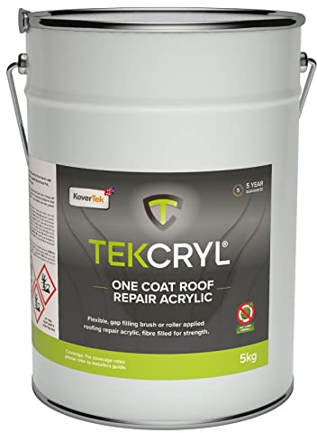 5 Year Guarantee Against Future leaks. 5 KG One Coat Roof Repair Compound (All roof Types Including Asbestos, Felt, Bitumin, Tiled, GRP) Grey