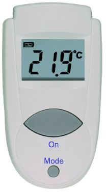TFA Dostmann Infrarot-Thermometer Mini Flash, 31.1108, berührungsloses Messen von Oberflächen, 1s Messduaer, gemäß HACCP, vielseitig nutzbar, Weiß, L 37 x B 17 x H 68 mm