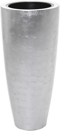 VIVANNO Bac à Fleurs en Fibre de Verre City Argent Brillant - 80x37