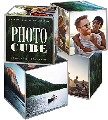 MCS 3.25x3.25 Inch Clear Plastic 6 Sided Photo Cube 4-Pack, Clear (65750)