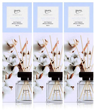 Essentials by ipuro Cotton Fields - Profumo per ambienti, 100 ml, confezione da 3