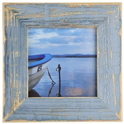 Mein Landhaus Bilderrahmen aus echtem Alt-Holz Stil Vintage, rustikal - handgefertigte Unikate in hellblau 13X18