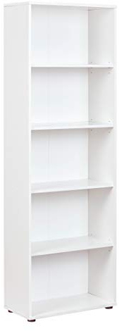 Inter Link Libreria Scaffale 5 nicchie Scaffale regolabile in altezza Per ufficio Soggiorno Sala Arco 4 Dimensioni in cm P 30 x L 60 x H 180 Colore bianco