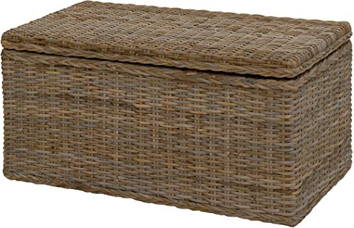 Korb-Outlet Truhe/Wäschetruhe aus Rattan (Natur Grau, Klein)
