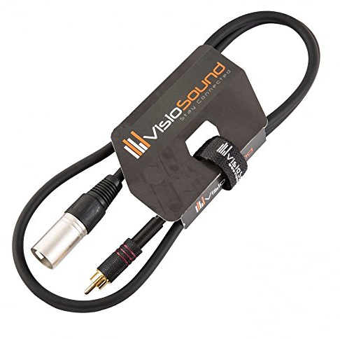 Male XLR to Single RCA Gold Phono Plug Lead Audio Signal Patch Cable (1m) | Noiseless OFC Audio Signal Cable for Stage & Studio