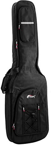 Tiger Borsa Morbida Imbottita per Chitarra Basso da 18 Mm con Cinghie e Manico