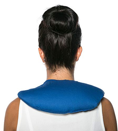Traubenkern Nackenhörnchen Bio Stoff enzianblau 30x33 - Traubenkernkissen - Nackenkissen - Wärmekissen für Nacken