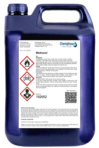 Methanol 99.85% – Pure Methyl Alcohol – Ideal for Fuel, Solvent, and Industrial Use – 5 Litres (5L)