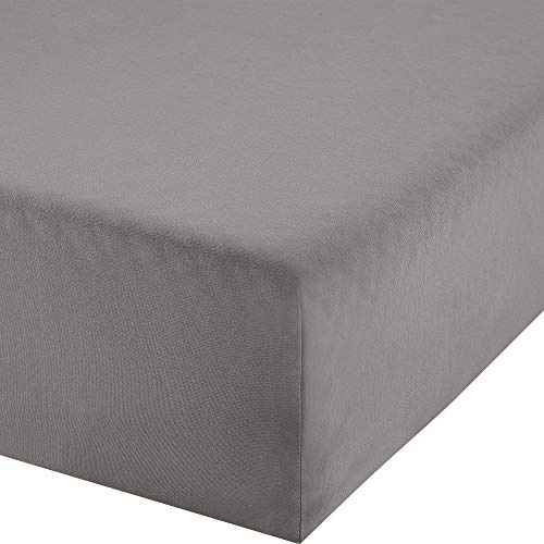 Erwin Müller Boxspringbett-Spannbettlaken Freising Elasthan-Jersey-Stretch - grau Größe 180x200 cm - 200x220 cm - dehnbar, antipilling, bügelfrei, Rundumgummi
