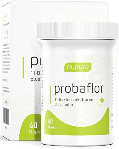 Nupure® Probaflor mit 345 Mrd KBE/g*, mit 11 Spezielle Bakterienstämme, Mit Inulin und Lactobacillus salivarius SP2, Besser geschützt dank Spezialdose, 60 Vegan Kapseln