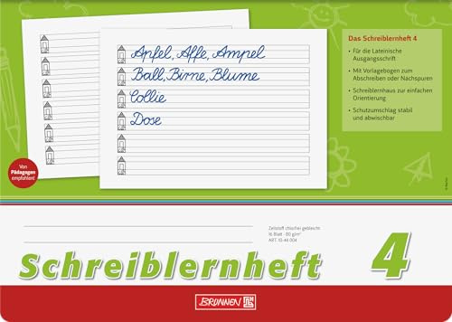 Brunnen 1044004 Schreiblernheft 4 (A4, quer, Lineatur 4, 16 Blatt)