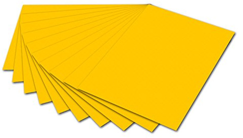 folia 6115 - Fotokarton Goldgelb, 50 x 70 cm, 300 g/qm, 10 Bogen - zum Basteln und kreativen Gestalten von Karten, Fensterbildern und für Scrapbooking