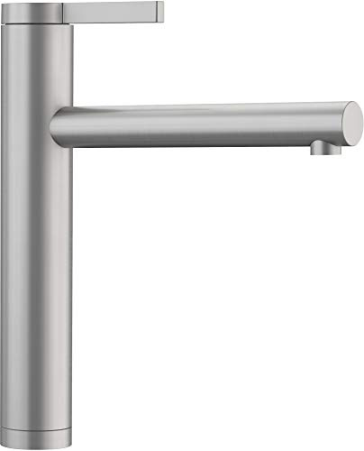 BLANCO LINEE | Kitchen Mixer tap in Stainless Steel Satin | High-Pressure | Non-Return Valve | Ceramic Cartridge | Assured Water Quality & Water-Saving | [4.6x24.8x28.1 cm]