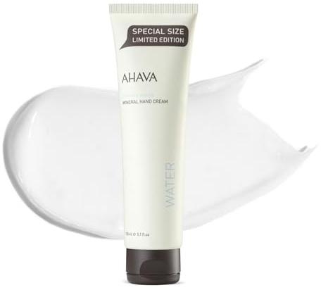 AHAVA Dead Sea Mineral Hand Cream, Original, Hand Moisturizer For Dry Cracked Hands, Light and Fast Absorbing, For All Skin Types 5.1 Fl Oz.