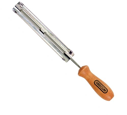 Oregon 3/16-Inch (4.8 mm) Chainsaw File and Holder | with Angle Guides to Sharpen, 325-Inch Chainsaw Chains (Q18228C)