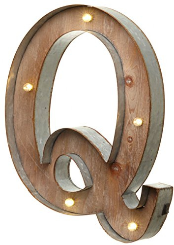 Beleuchtete Karneval-Lichter im Vintage-Stil, A-Z, Auswahl an Buchstaben des Alphabets Letter Q
