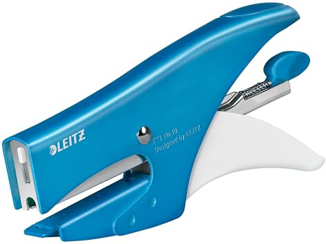 Leitz Pinze cucitrice, ufficio e casa, 15 fogli, metallo, ergonomico, blu metallizzato, WOW, 55311036