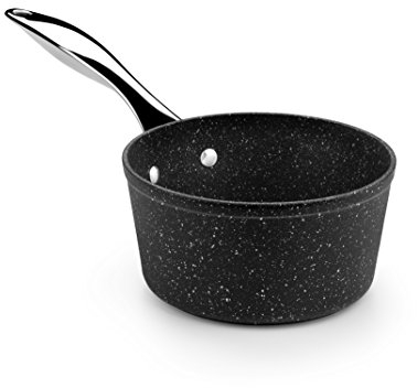MONIX Mineral Cazo 16 cm aluminio forjado con antiadherente, tipo piedra, sin PFOA, aptas inducción