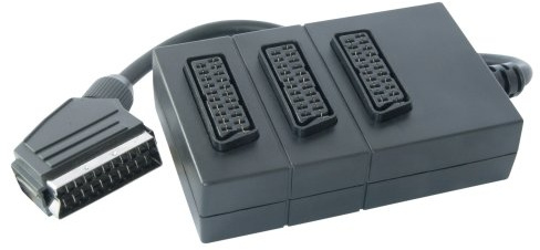 Vivanco Scart Splitter 3-Way Scart Plug <- 3X Scart Female 0.2 m