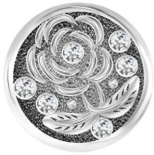 ANDANTE Chunk Click-Button Druckknopf (Blume Antique) für Chunk-Armbänder, Chunk-Ringe und andere Chunk-Accessoires