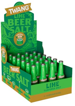 Twang Flavored Beer Salt Seasoning, Lime, Toppings for Beer, Hard Seltzers, Canned Cocktails and More, 1.4 Ounce (Pack of 24)