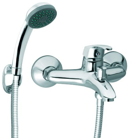 Armatur für die Badewanne Einhandmischer Handbrause Schlauch Halter von Ferro