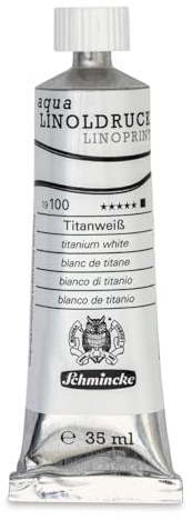 Schmincke – aqua-LINOLDRUCK - feinste Linoldruck-Farben, Titanweiß - 35 ml