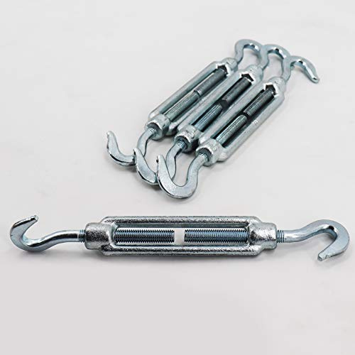 Aquagart Seilspanner 40 Stück Spannbereich 88mm I Spannschloss 2 Hakenausführung I Spannschraube aus verzinktem Stahl rostfrei I Drahtspanner für Wildzaun192-280mm lang