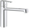 GROHE Get, Niederdruck Küchenarmatur mit flachem Auslauf (Wasserhahn für die Küche, 140° schwenkbar, wassersparend dank variabler Mengenbegrenzung, werkzeugfreie Spülbecken-Montage), chrom, 30197000