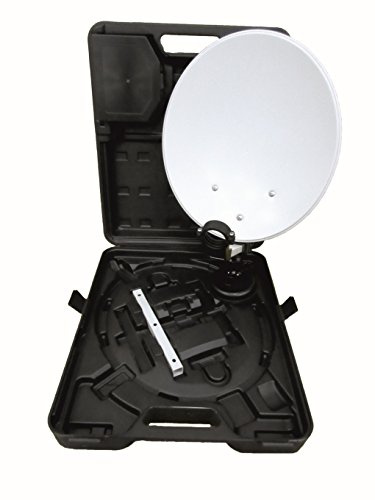 RED OPTICUM Camping Satelliten Antenne mit Antenne, Saug-Fuß, Masthalterung im Plastikkoffer 5001